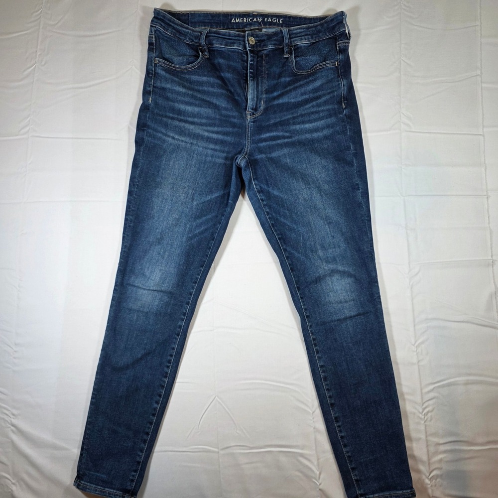 American Eagle Hi-Rise Jegging Next Level Stretch Dark Wash Denim Jeans Size 14